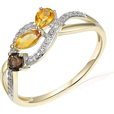 Gems Diamantový prsten Astrid kombinované zlato s brilianty citríny a záhnědou 585 38 1 4747.2ZB0.0.56.HSISC.607