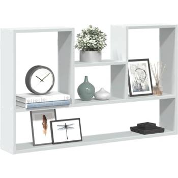 vidaXL Стенен рафт, бял, 99x15x60 см, инженерно дърво (853236)