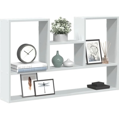 vidaXL Стенен рафт, бял, 99x15x60 см, инженерно дърво (853236)