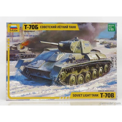 Zvezda Tank T-70b Soviet Light Tank Military 1942 1:35