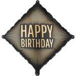 Party Deco Фолиев Балон Happy Birthday Черен и Златен (FB364)