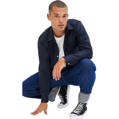 Gap pánska košeľa slim stretch poplin Basic tmavo modrá