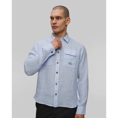 C.p. Company pánská košile linen modrá