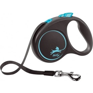 flexi Black Design M - Ролетен повод 5м лента, до 25kg