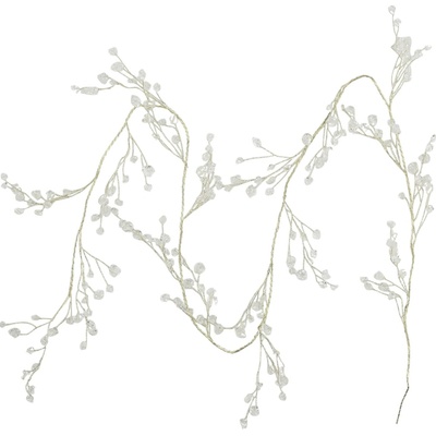 Chic Antique Dekorativní girlanda Prisms/Gold Wire 150 cm, bílá barva, kov