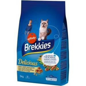 Affinity Brekkies Cat Delice Fish Filled With Shrimps - хрупкави гранули от риба тон и сьомга, пълни със скариди, храна за пораснали котки над 1 година, Испания - 20 кг