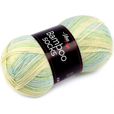 Prima-obchod Pletací příze Bamboo Socks / ponožkovka 100 g, barva 6 (7906) zelená sv.