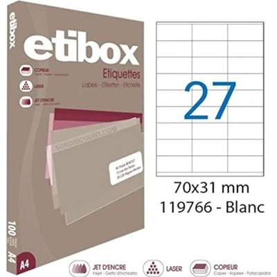 Etikety univerzálne 70x31mm Etibox A4 100 hárkov