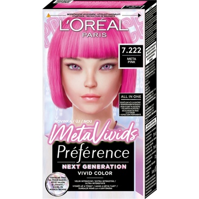 L'Oréal Paris Préférence Meta Vivids semipermanentní barva na vlasy 7.222 Meta Pink 75 ml