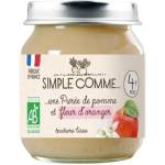 Simple Comme Био плодово пюре Simple Comme - С ябълка и портокалов цвя, 4 м+, 125 g (3288131900216) - baby