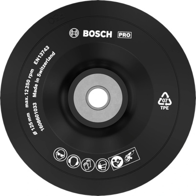 Bosch Accessories 1608601033 Opěrný talíř - 125 mm, 12 500 U/min Průměr 125 mm