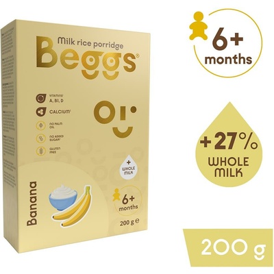 Beggs Mliečna ryžová kaša banánová 200 g