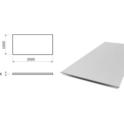 Hliníkový plech 1x2 m, tloušťka 6 mm (EN 1050)
