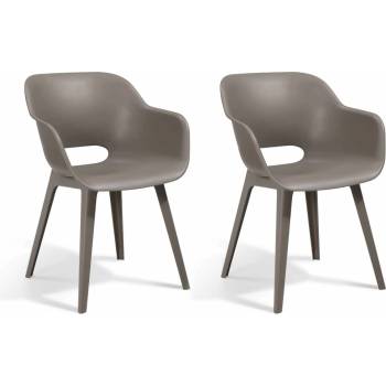 Keter Градински столове Akola, 2 бр, капучино (422805)