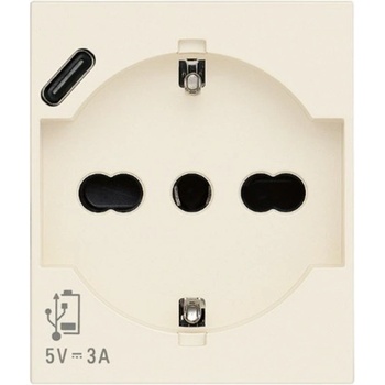 Image 1 of Vimar 30210. USBC Контакт SICURY Linea, 2P+E 16A+USB-C, унив. стандарт, с детска защита, 2M, Canvas, (VM30210.USBC)