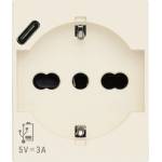 Vimar 30210. USBC Контакт SICURY Linea, 2P+E 16A+USB-C, унив. стандарт, с детска защита, 2M, Canvas, (VM30210.USBC)