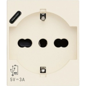 Vimar 30210. USBC Контакт SICURY Linea, 2P+E 16A+USB-C, унив. стандарт, с детска защита, 2M, Canvas, (VM30210.USBC)