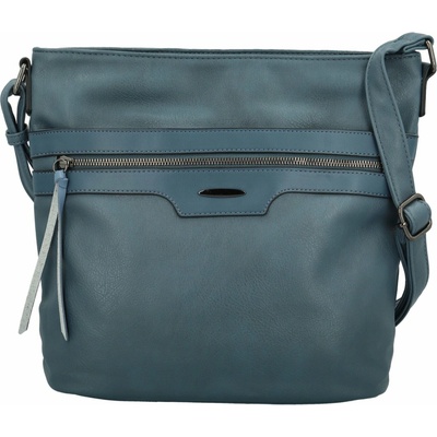 Trendy dámská koženková crossbody kabelka Hazel džínově modrá