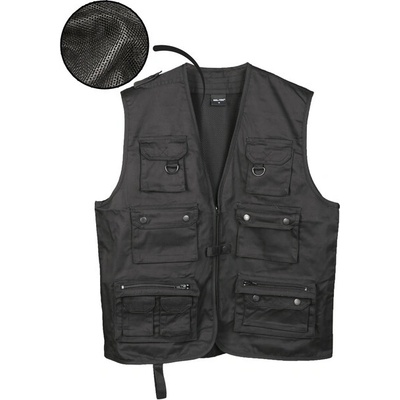 Mil-Tec Vesta JAGD so sieťkou na lov alebo rybárčenie čierna