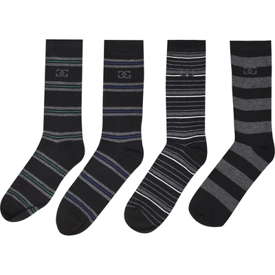Giorgio Мъжки чорапи Giorgio 4 Pack Striped Socks Mens - Black/Grey