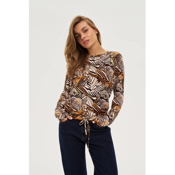Moodo Бежов суитшърт с растителен принт Moodo Moodo | Kafyav | ЖЕНИ | XXL