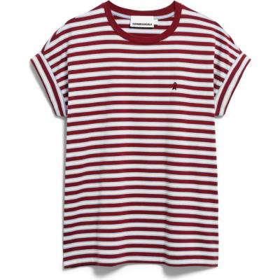 Armedangels Дамска тениска ARMEDANGELS Women's Idaara Stripes T-shirt - Velvet Red / Soft Blue / Undyed (916-2765-1414)