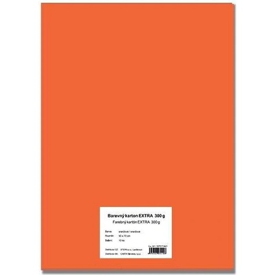 STEPA Barevný karton EXTRA 300g 50x70cm - oranžová 10listů