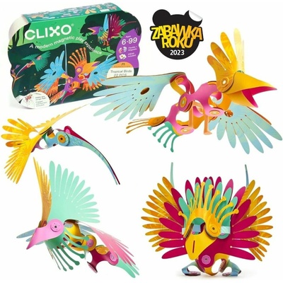 Clixo Tropické ptáky z deštného pralesa, magnetické stavebnice 22ks