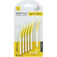 SOFTdent Butterfly mezizub. kartáček zahnutý L 6 ks