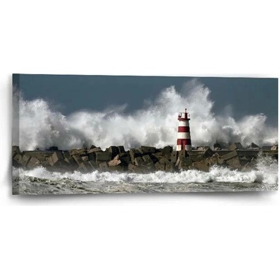 Sablio Obraz Maják ve vlnách - 110x50 cm