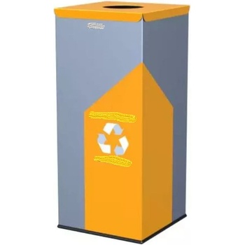 Alda Kovový odpadkový koš EKO Square na tříděný odpad 60 l žlutý 12515