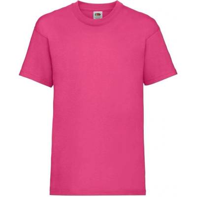Triko dětské Fruit of the Loom Kids Valueweight T tmavě růžové