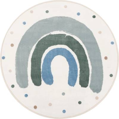 FD Детски килим в цвят слонова кост и зелено ø100 cm Joyful Mint - FD (5901760436618)
