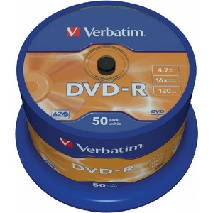 Verbatim DVD-R Verbatim 16x 4.7 GB шпиндел 50 бр (2315194-43548)