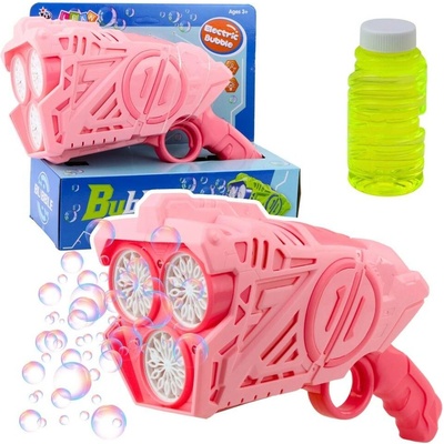 Pistole na mýdlové bubliny se světly LED růžový
