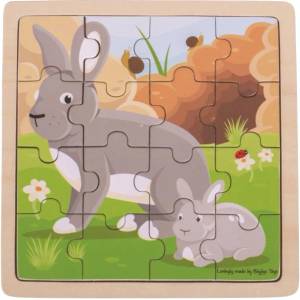 Bigjigs Toys Пъзел заек със заек (BJ496)