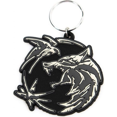 CurePink 3D kovový Netflix The Witcher Zaklínač Wolf Swallow and Star MK39255