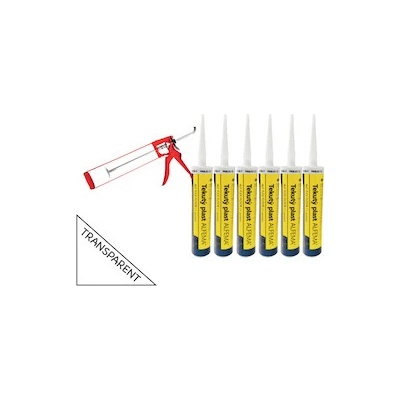 SET 6x Tekutý plast ALF FLEX Floor II.generácia 290ml transparent, 1x pištol