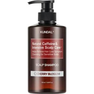 KUNDAL Natural Caffeine & Intensive Scalp Care Shampoo - Cherry Blossom - Шампоан против Косопад 500ml