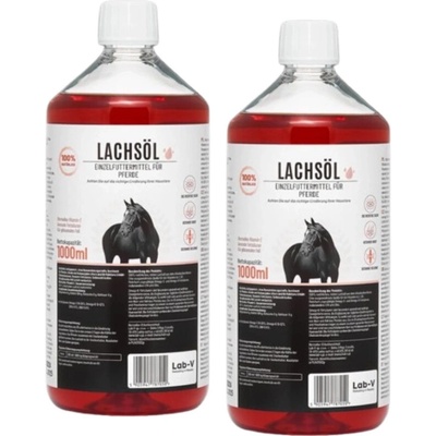 Lab-v Lososový olej - 100% olej z atlantického lososa pre kone 2x1000ml