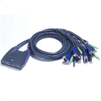 ATEN KVM суич ATEN CS64US, от 2x USB A, 1x VGA, 1x 3.5mm jack към 4x USB A, 4x VGA), 4x 3.5mm jack (ATEN-CS64USB)