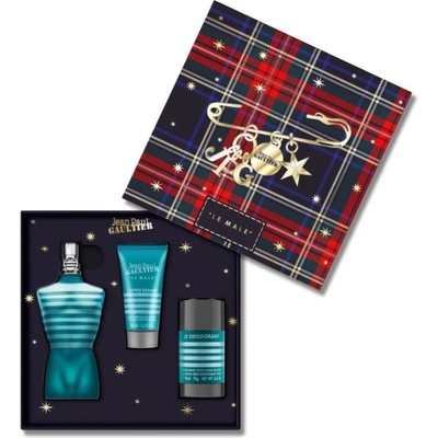 Jean Paul Gaultier Le Male Подаръчен комплект за мъже Размер EDT 125 ml + 50 ml афтършейв балсам + 75 g дезодорант стик