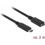 Delock USB 10 Gbps Type-C мъжки/женски удължител 2m 4K PD 60W 85542 (dl85542)