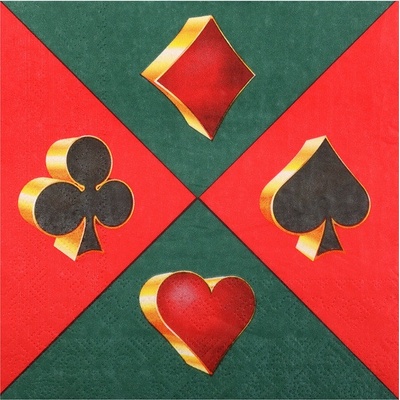 Santex ubrousky papírové Casino 16,5x16,5cm 20ks