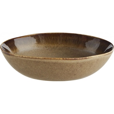 MADAM STOLTZ Hlboký kameninový tanier Brown 18 cm