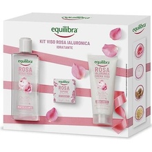 Equilibra Kit Viso Rosa Ialuronica pleťový krém 75 ml + toaletní mýdlo 50 g + pleťové tonikum 200 ml dárková sada