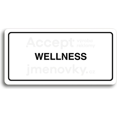ACCEPT Piktogram WELLNESS - bílá tabulka - černý tisk