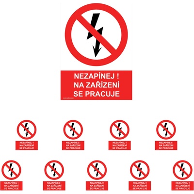 Walteco Nezapínaj! Na zariadení sa pracuje 210x297mm, formát A4, plastová tabuľka Množstvo: 10 ks , 20030BP2
