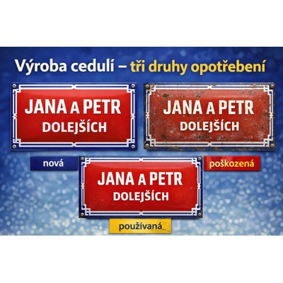 Cedule s patinou - 40x20 cm / Plast / Nová
