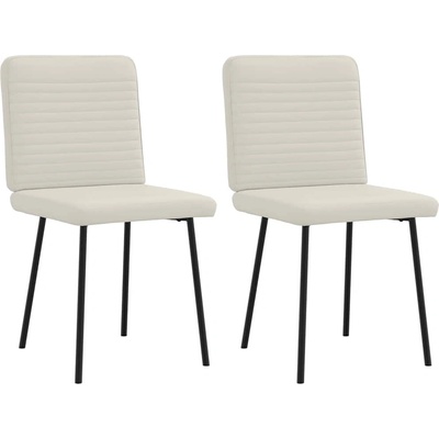 vidaXL Трапезни столове, 2 бр, кремави, кадифе (4101142)